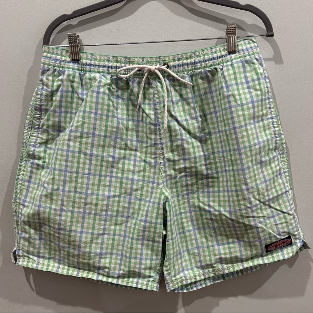Vineyard Vines Gingham Swim Trunks